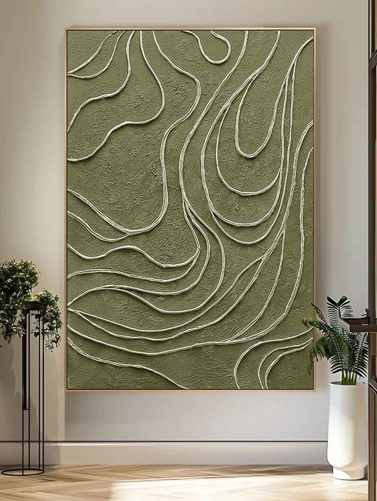 Topographic Lines in Olive